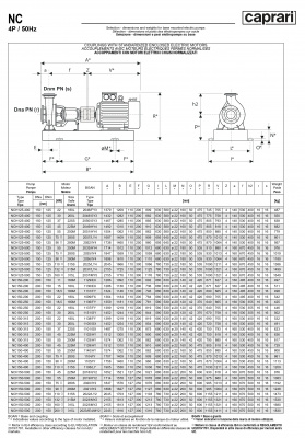 Одноступенчатые горизонтальные центробежные насосы Caprari NC 150-400 1450 Одноступенчатые горизонтальные центробежные насосы Caprari NC 150-400 1450