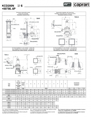 Погружные канализационные элктронасосы Caprari KCD200N+00756…6P Погружные канализационные элктронасосы Caprari KCD200N+00756…6P