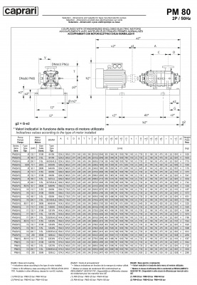 Горизонтальные многоступенчатые насосы высокого давления Caprari PM 80 2000 Горизонтальные многоступенчатые насосы высокого давления Caprari PM 80 2000