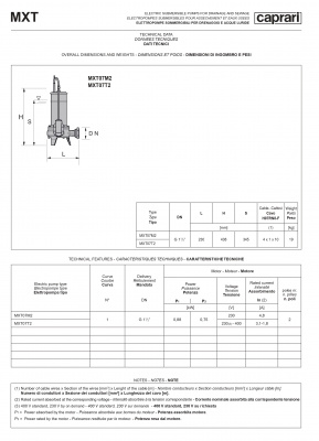 Дренажные насосы Caprari для загрязненной воды D, M & MAT MXT Дренажные насосы Caprari для загрязненной воды D, M & MAT MXT