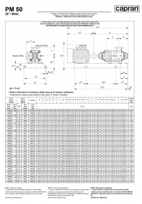 Горизонтальные многоступенчатые насосы высокого давления Caprari PM 50 3500 Горизонтальные многоступенчатые насосы высокого давления Caprari PM 50 3500