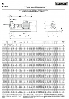 Одноступенчатые горизонтальные центробежные насосы Caprari NC 150-200 1450 Одноступенчатые горизонтальные центробежные насосы Caprari NC 150-200 1450