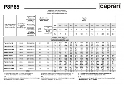 Вертикальные полупогружные насосы Caprari P8P65 Вертикальные полупогружные насосы Caprari P8P65