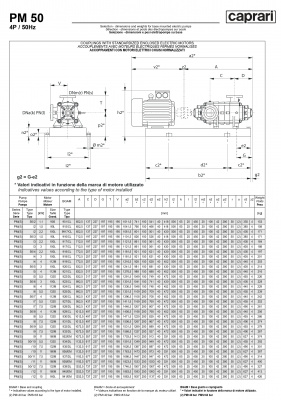 Горизонтальные многоступенчатые насосы высокого давления Caprari PM 50 2900 Горизонтальные многоступенчатые насосы высокого давления Caprari PM 50 2900