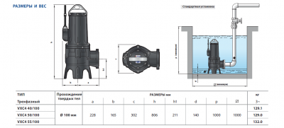 Погружной фекальный четырехполюсный дренажный насос Pedrollo VXC4 55/100 из чугуна с крыльчаткой Vortex Погружной фекальный четырехполюсный дренажный насос Pedrollo VXC4 55/100 из чугуна с крыльчаткой Vortex