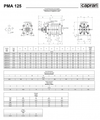 Горизонтальные многоступенчатые насосы высокого давления Caprari PMA 125 1750 Горизонтальные многоступенчатые насосы высокого давления Caprari PMA 125 1750