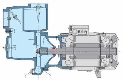 Поверхностный самовсасывающий одноступенчатый насос Calpeda A 65-150A/C Поверхностный самовсасывающий одноступенчатый насос Calpeda A 65-150A/C