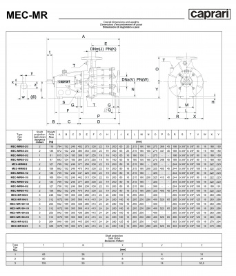 Горизонтальные многоступенчатые насосы Caprari MEC-MR 2400 Горизонтальные многоступенчатые насосы Caprari MEC-MR 2400