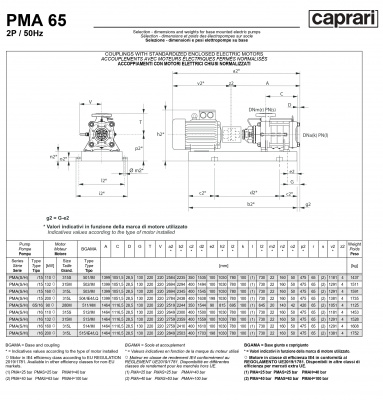Горизонтальные многоступенчатые насосы высокого давления Caprari PMA 65 1450 Горизонтальные многоступенчатые насосы высокого давления Caprari PMA 65 1450