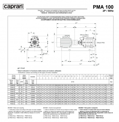 Горизонтальные многоступенчатые насосы высокого давления Caprari PMA 100H 3500 Горизонтальные многоступенчатые насосы высокого давления Caprari PMA 100H 3500