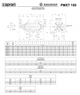 Горизонтальные секционные насосы высокого давления Caprari PMXT 150 1150 из нержавеющей стали Горизонтальные секционные насосы высокого давления Caprari PMXT 150 1150 из нержавеющей стали