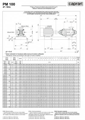 Горизонтальные многоступенчатые насосы высокого давления Caprari PM 100 1450 Горизонтальные многоступенчатые насосы высокого давления Caprari PM 100 1450