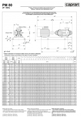 Горизонтальные многоступенчатые насосы высокого давления Caprari PM 80 2000 Горизонтальные многоступенчатые насосы высокого давления Caprari PM 80 2000