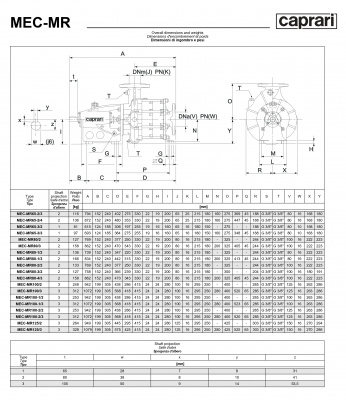 Горизонтальные многоступенчатые насосы Caprari MEC-MR 2000 Горизонтальные многоступенчатые насосы Caprari MEC-MR 2000