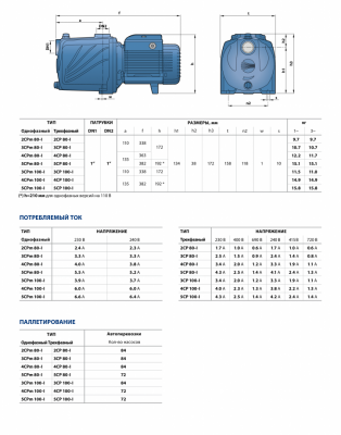 Поверхностный многоступенчатый консольно-моноблочный насос Pedrollo 5CP 80-I Поверхностный многоступенчатый консольно-моноблочный насос Pedrollo 5CP 80-I