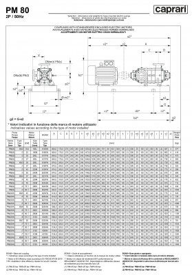 Горизонтальные многоступенчатые насосы высокого давления Caprari PM 80 2200 Горизонтальные многоступенчатые насосы высокого давления Caprari PM 80 2200