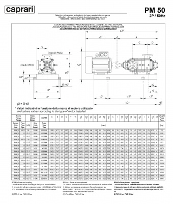 Горизонтальные многоступенчатые насосы высокого давления Caprari PM 50 1450 Горизонтальные многоступенчатые насосы высокого давления Caprari PM 50 1450