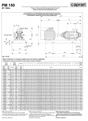 Горизонтальные многоступенчатые насосы высокого давления Caprari PM 150 1750 Горизонтальные многоступенчатые насосы высокого давления Caprari PM 150 1750