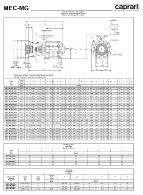 Фланцевый насос Caprari MEC-MG, MEC-AG, BHG 1450 для дизельного двигателя