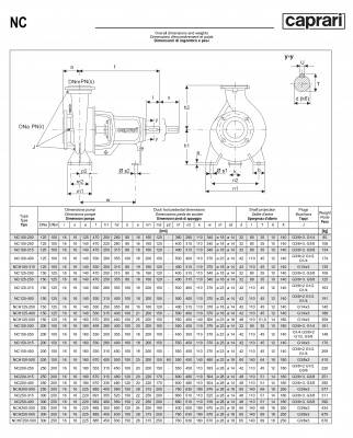 Одноступенчатые горизонтальные центробежные насосы Caprari NC 100-315 1450 Одноступенчатые горизонтальные центробежные насосы Caprari NC 100-315 1450