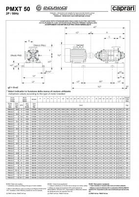 Горизонтальные секционные насосы высокого давления Caprari PMXT 50 2900 из нержавеющей стали Горизонтальные секционные насосы высокого давления Caprari PMXT 50 2900 из нержавеющей стали