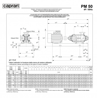 Горизонтальные многоступенчатые насосы высокого давления Caprari PM 50 2900 Горизонтальные многоступенчатые насосы высокого давления Caprari PM 50 2900