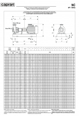 Одноступенчатые горизонтальные центробежные насосы Caprari NC 100-315 1450 Одноступенчатые горизонтальные центробежные насосы Caprari NC 100-315 1450