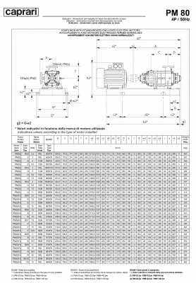 Горизонтальные многоступенчатые насосы высокого давления Caprari PM 80 2000 Горизонтальные многоступенчатые насосы высокого давления Caprari PM 80 2000