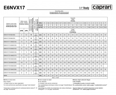Скважинные насосы Caprari E6NVX17 из нержавеющей стали Скважинные насосы Caprari E6NVX17 из нержавеющей стали