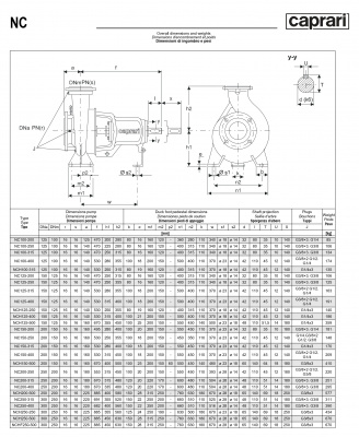 Одноступенчатые горизонтальные центробежные насосы Caprari NC 100-400 1450 Одноступенчатые горизонтальные центробежные насосы Caprari NC 100-400 1450
