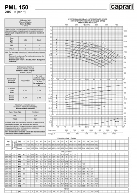 Горизонтальные многоступенчатые насосы высокого давления Caprari PML 150 2000 Горизонтальные многоступенчатые насосы высокого давления Caprari PML 150 2000