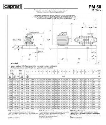 Горизонтальные многоступенчатые насосы высокого давления Caprari PM 50 3500 Горизонтальные многоступенчатые насосы высокого давления Caprari PM 50 3500