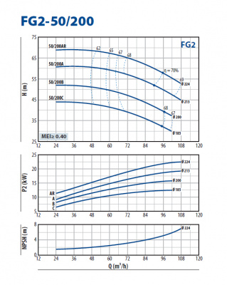 Консольно-моноблочная насосная часть для перекачивания чистой воды Pedrollo FG2-50/200B Консольно-моноблочная насосная часть для перекачивания чистой воды Pedrollo FG2-50/200B