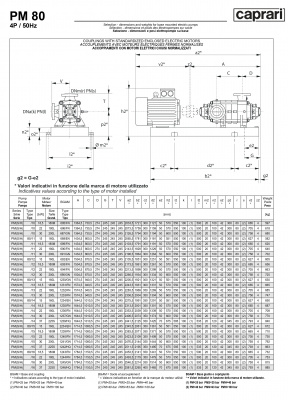 Горизонтальные многоступенчатые насосы высокого давления Caprari PM 80 3500 Горизонтальные многоступенчатые насосы высокого давления Caprari PM 80 3500