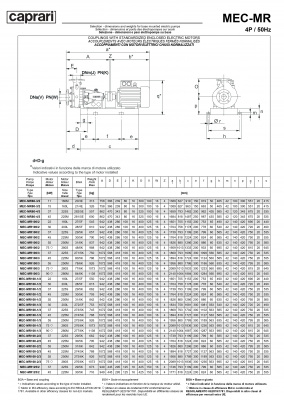 Горизонтальные многоступенчатые насосы Caprari MEC-MR 1750 Горизонтальные многоступенчатые насосы Caprari MEC-MR 1750