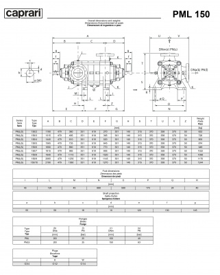 Горизонтальные многоступенчатые насосы высокого давления Caprari PML 150 2200 Горизонтальные многоступенчатые насосы высокого давления Caprari PML 150 2200