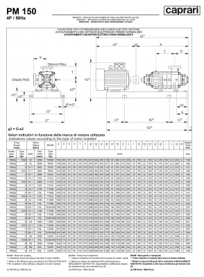 Горизонтальные многоступенчатые насосы высокого давления Caprari PM 150 1450 Горизонтальные многоступенчатые насосы высокого давления Caprari PM 150 1450
