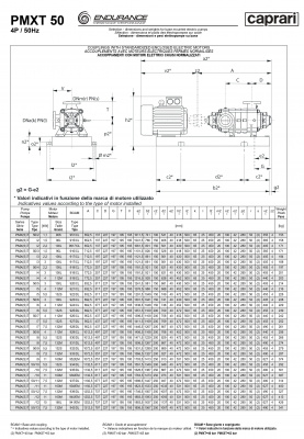 Горизонтальные секционные насосы высокого давления Caprari PMXT 50 1450 из нержавеющей стали Горизонтальные секционные насосы высокого давления Caprari PMXT 50 1450 из нержавеющей стали