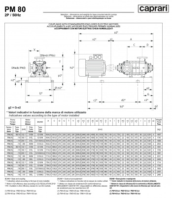 Горизонтальные многоступенчатые насосы высокого давления Caprari PM 80 2900 Горизонтальные многоступенчатые насосы высокого давления Caprari PM 80 2900