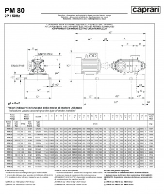 Горизонтальные многоступенчатые насосы высокого давления Caprari PM 80 1750 Горизонтальные многоступенчатые насосы высокого давления Caprari PM 80 1750