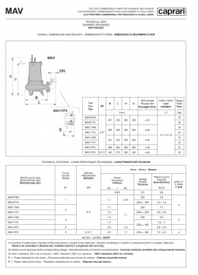 Дренажные насосы Caprari для загрязненной воды D, M & MAT MAV Дренажные насосы Caprari для загрязненной воды D, M & MAT MAV