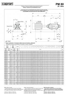 Горизонтальные многоступенчатые насосы высокого давления Caprari PM 80 2900 Горизонтальные многоступенчатые насосы высокого давления Caprari PM 80 2900